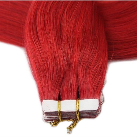 ✨ 18” ⭐️4 PACK 100 GRAMS RED HUMAN HAIR TAPE INS